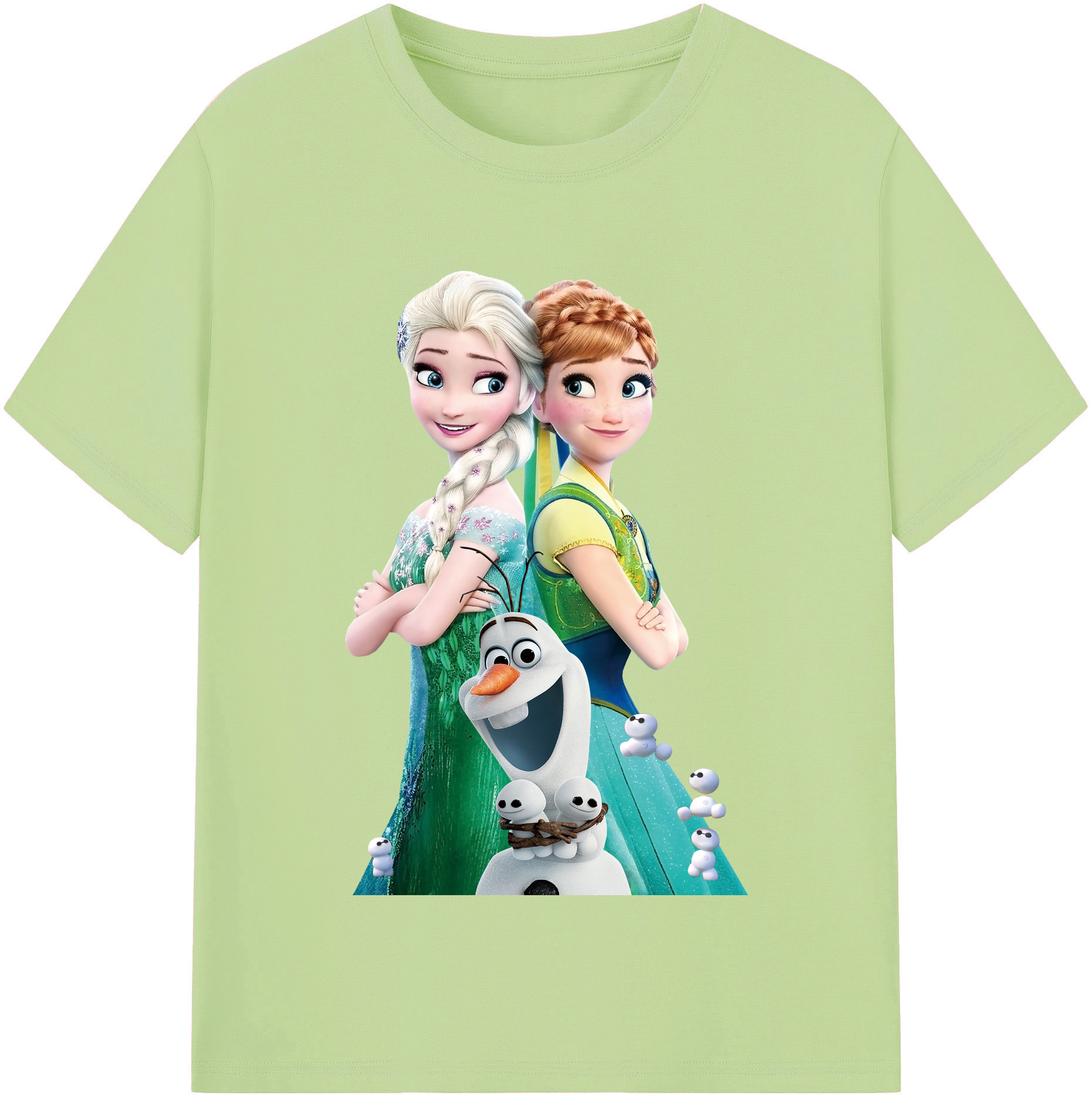 （画像用） アナと雪の女王 アンナ エルサ Frozen Anna Elsa 綿100％半袖Tシャツ（フロントプリント）